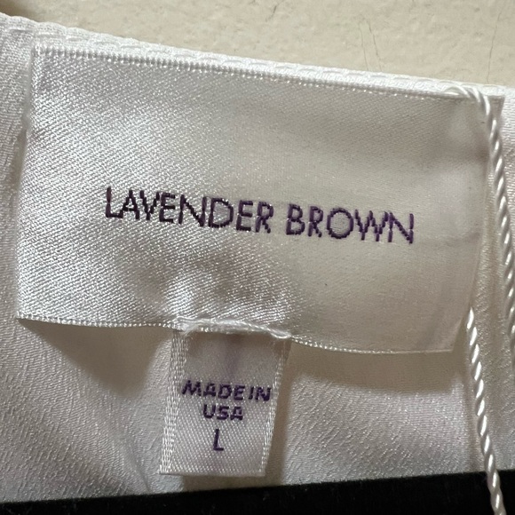 Lavender Brown mini dress V-neckline bell sleeves
tiered skirt pastel large NWT - Picture 8 of 10